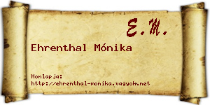 Ehrenthal Mónika névjegykártya